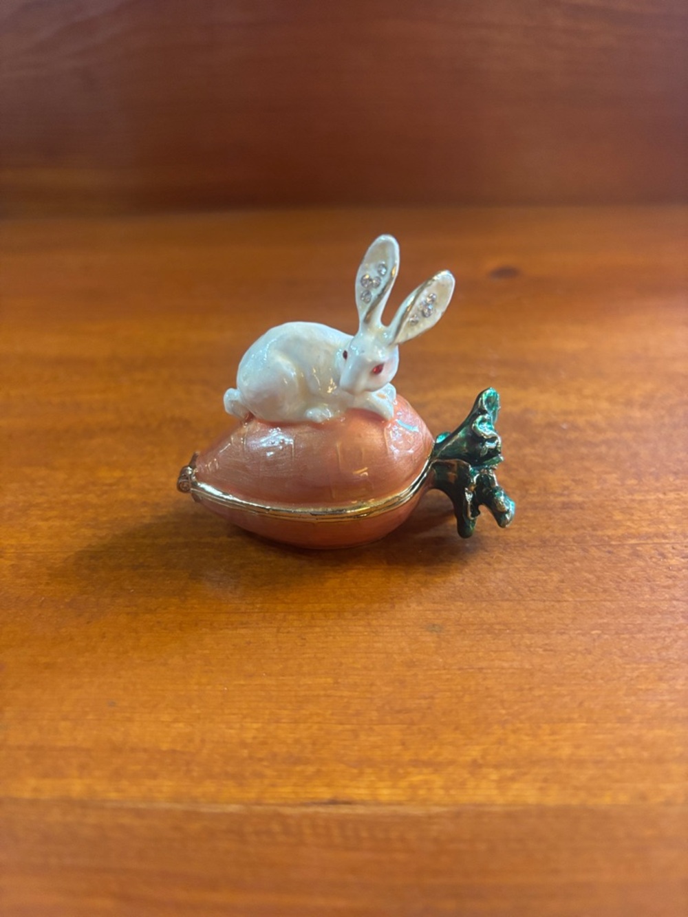 White Rabbit on Carrot Trinket Box